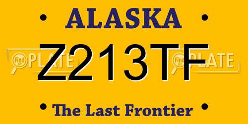 Z213TF Alaska License Plate