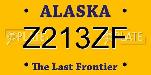 Z213ZF Alaska License Plate