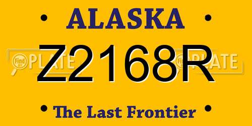 Z2168R Alaska License Plate