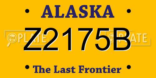 Z2175B Alaska License Plate