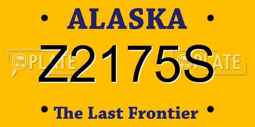 Z2175S Alaska License Plate