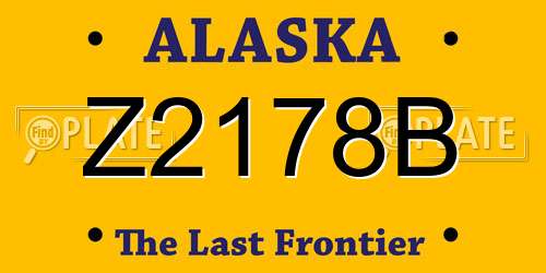Z2178B Alaska License Plate