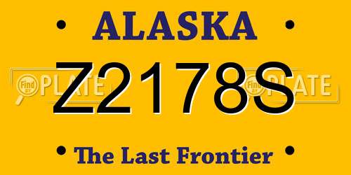 Z2178S Alaska License Plate