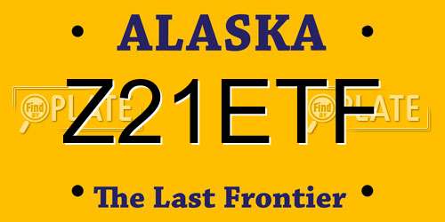 Z21ETF Alaska License Plate