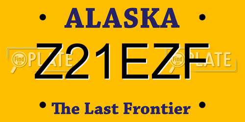 Z21EZF Alaska License Plate
