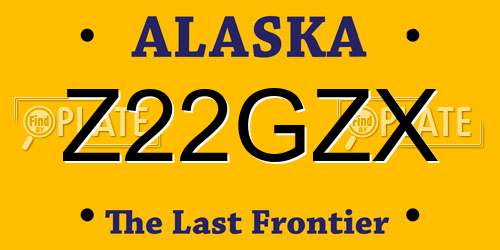Z22GZX Alaska License Plate