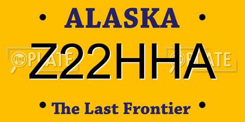 Z22HHA Alaska License Plate