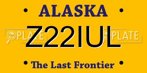 Z22IUL Alaska License Plate