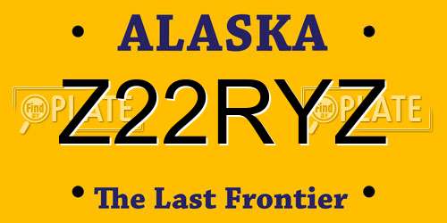Z22RYZ Alaska License Plate