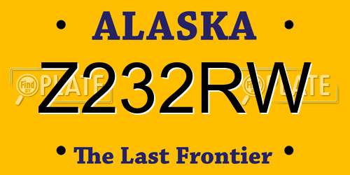 Z232RW Alaska License Plate