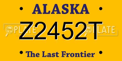 Z2452T Alaska License Plate