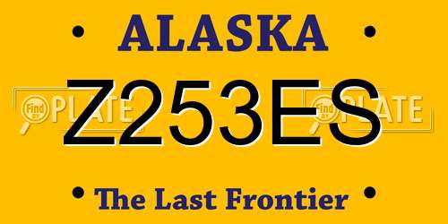 Z253ES Alaska License Plate