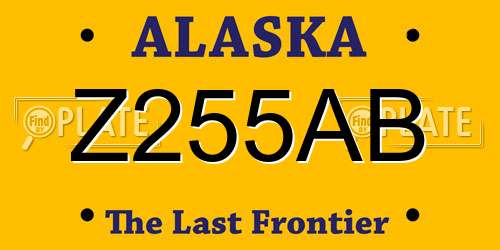 Z255AB Alaska License Plate