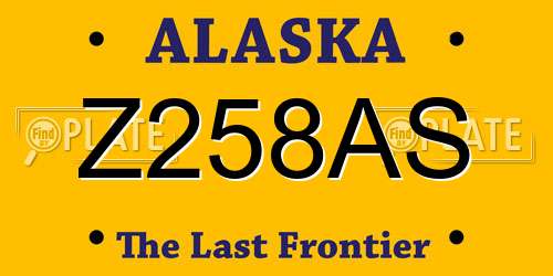 Z258AS Alaska License Plate