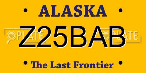 Z25BAB Alaska License Plate