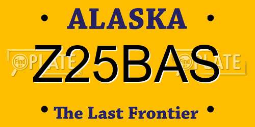 Z25BAS Alaska License Plate