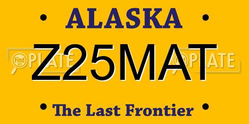 Z25MAT Alaska License Plate