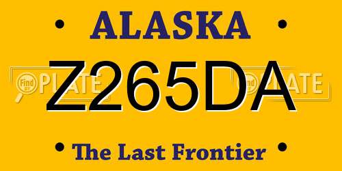 Z265DA Alaska License Plate