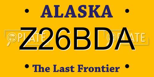 Z26BDA Alaska License Plate