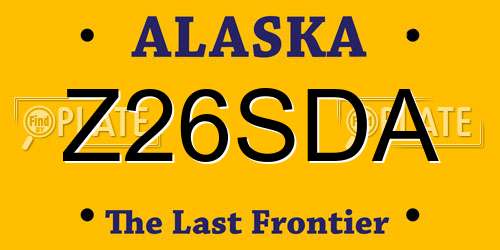 Z26SDA Alaska License Plate