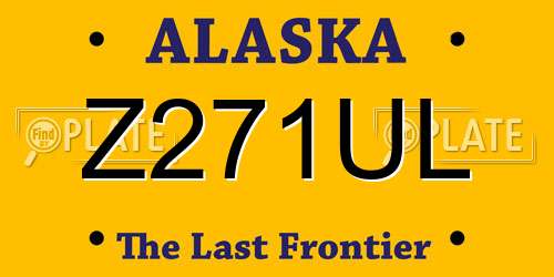Z271UL Alaska License Plate