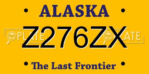 Z276ZX Alaska License Plate