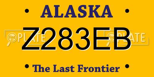 Z283EB Alaska License Plate