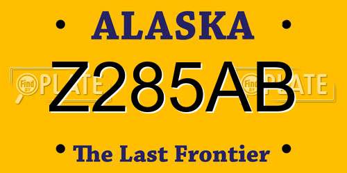 Z285AB Alaska License Plate