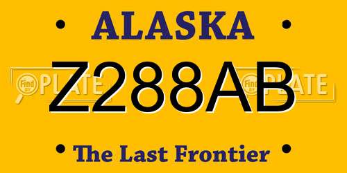 Z288AB Alaska License Plate