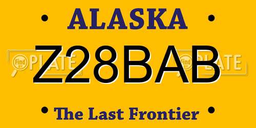 Z28BAB Alaska License Plate