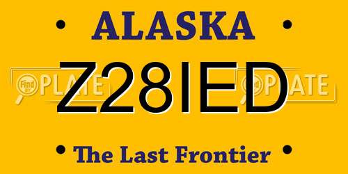 Z28IED Alaska License Plate