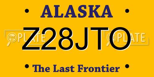 Z28JTO Alaska License Plate