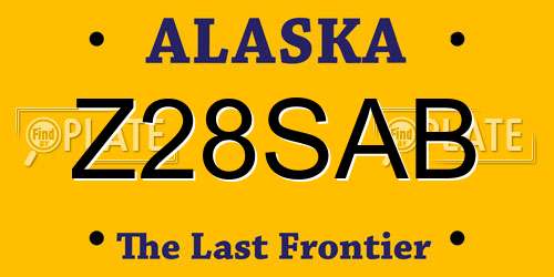 Z28SAB Alaska License Plate