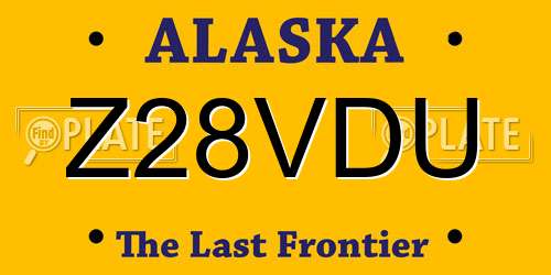 Z28VDU Alaska License Plate