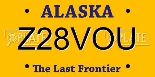 Z28VOU Alaska License Plate