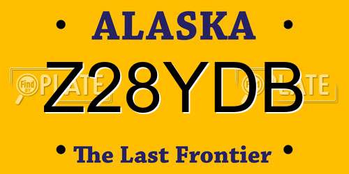 Z28YDB Alaska License Plate