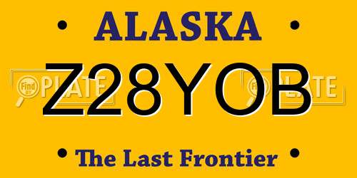 Z28YOB Alaska License Plate