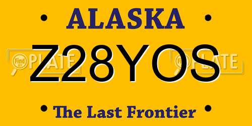 Z28YOS Alaska License Plate