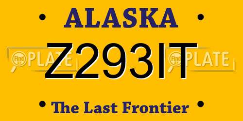 Z293IT Alaska License Plate