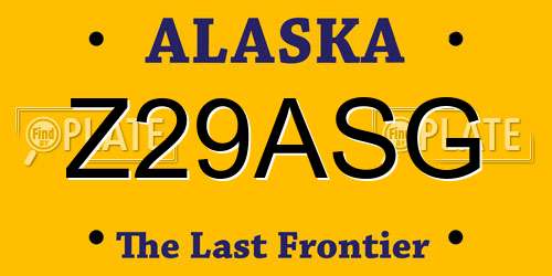 Z29ASG Alaska License Plate