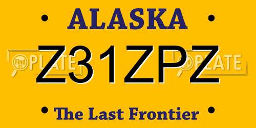 Z31ZPZ Alaska License Plate