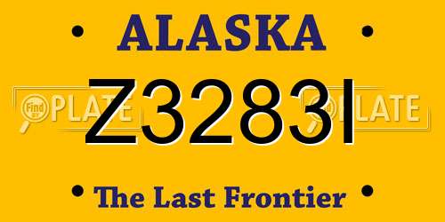 Z3283I Alaska License Plate