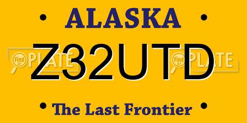 Z32UTD Alaska License Plate