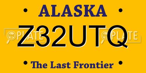 Z32UTQ Alaska License Plate