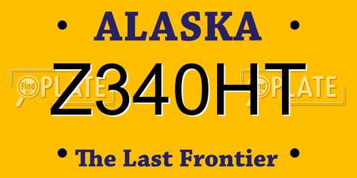 Z340HT Alaska License Plate