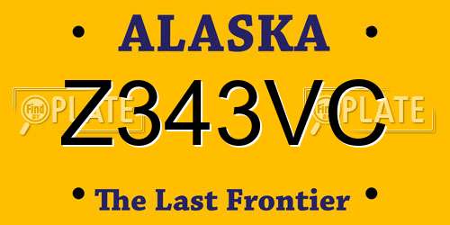 Z343VC Alaska License Plate