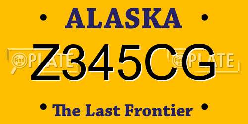 Z345CG Alaska License Plate