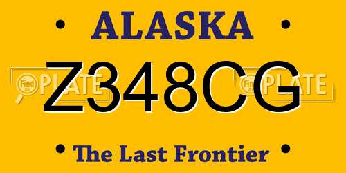 Z348CG Alaska License Plate