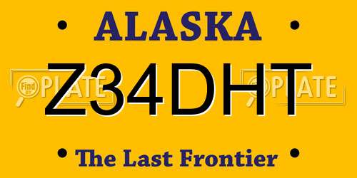 Z34DHT Alaska License Plate