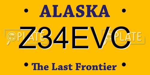 Z34EVC Alaska License Plate
